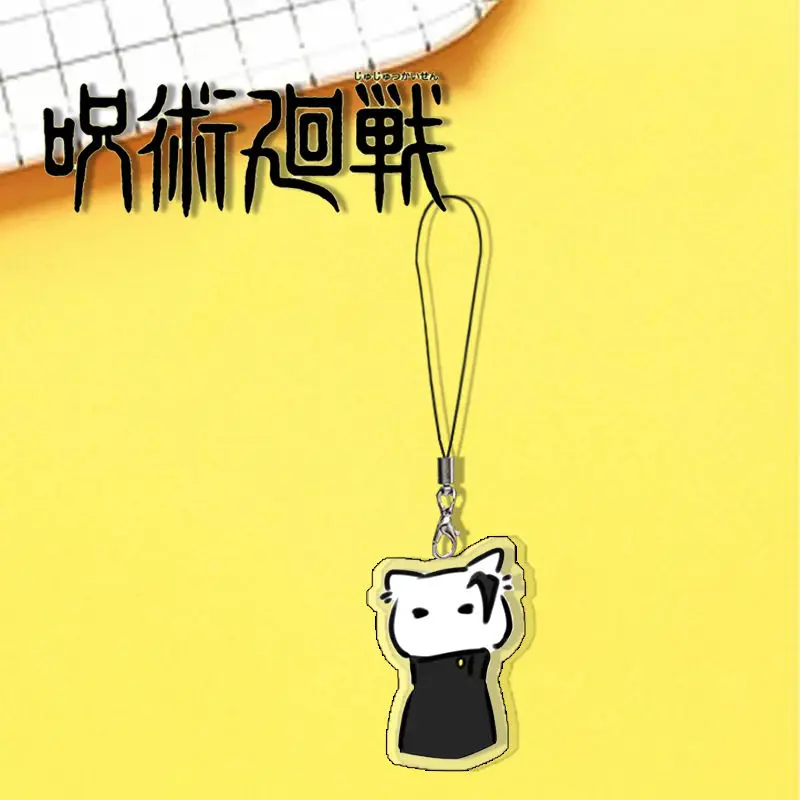 JJK Cat Series Mobile Phone Lanyard Gojo Satoru Choso Kawaii Straps Hanging Cute Anime Goods Phone Case Decor Acrylic Pendant