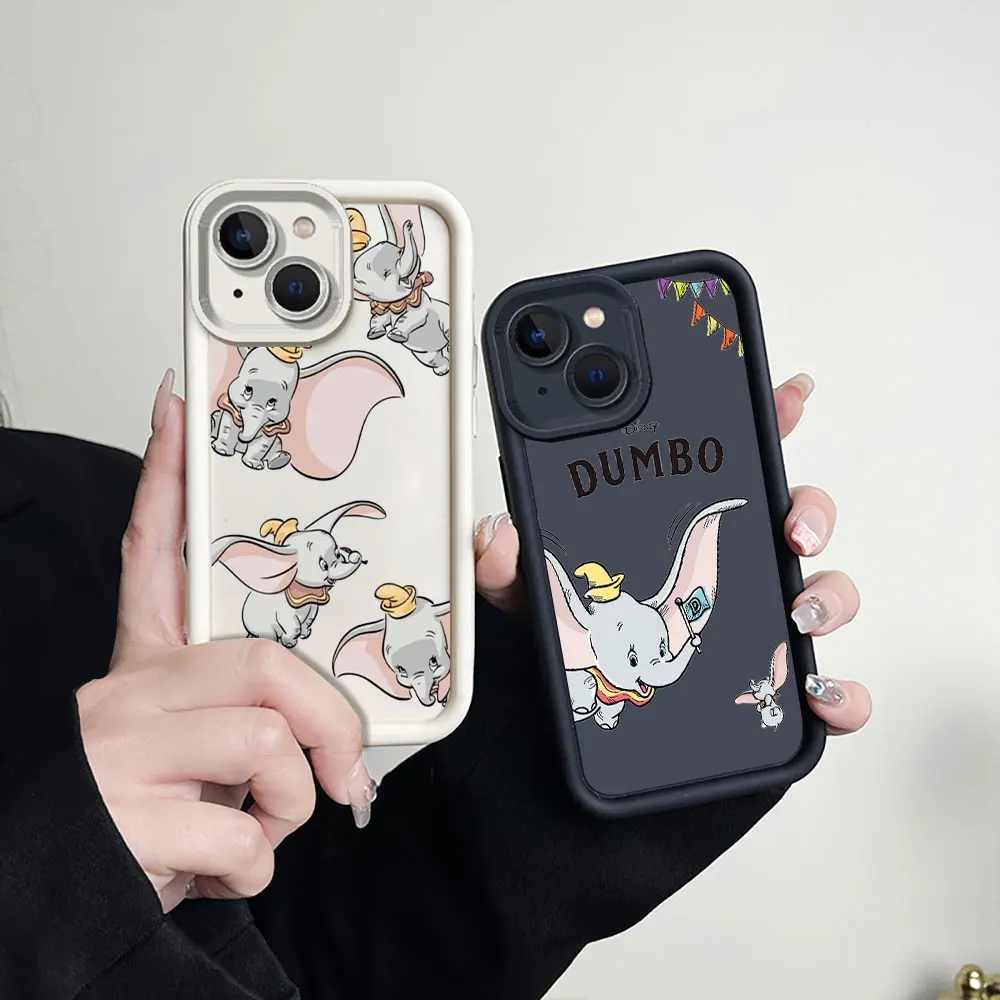 Capa de silicone líquido para apple iphone 15 14 13 12 11 pro max 7 8 16 xs 14 15promax capa de telefone disney dumbo capa de elefante fofo