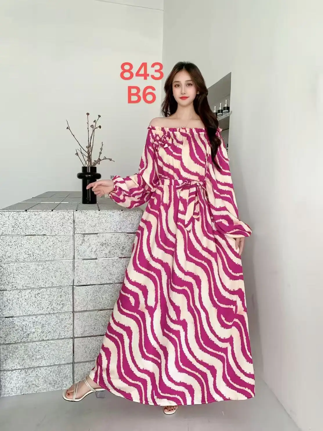 THHONE Fashion New Summer Dress Women 2025 Holiday Beach Boho Korean Style Long Sleeve With Belt Vintage Vestidos Robe Dresses