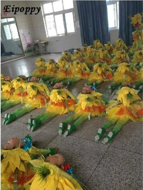 Ropa de estilo Lotus para niños, espantapájaros, disfraces de baile, ropa de rendimiento de baile, conjunto completo