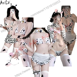 AniLV Women Cow Underwear Series Temperament Lingerie Cosplay Anime Kawaii Girl Maid Unfirom Events Pajamas Outfit Set Costumes