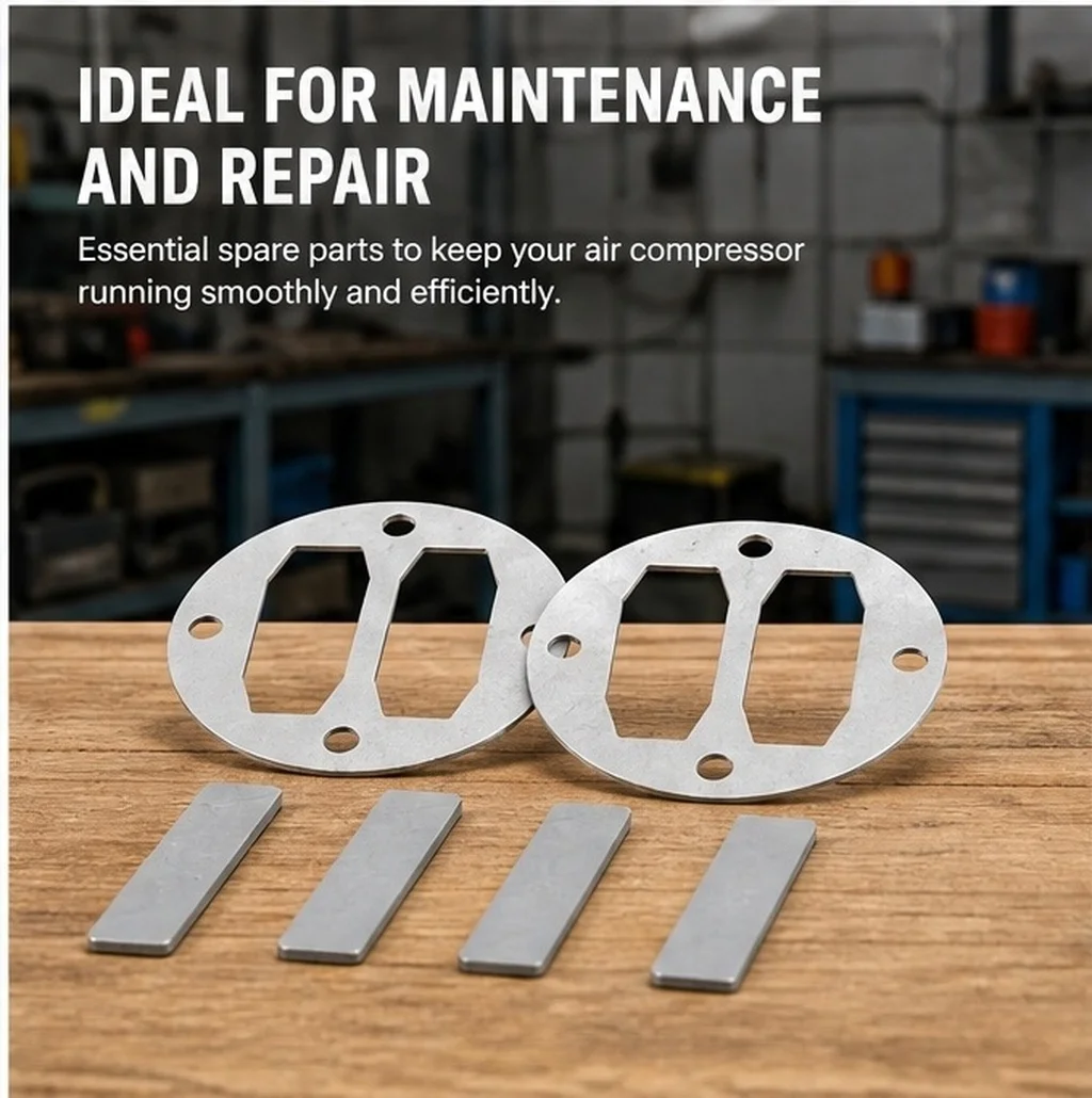 2 Sets valve plates Reed Valve Replacement Pneumatic Air Compressor Cylinder Gasket Head Parts Metal Oil Piston Pump Accessories