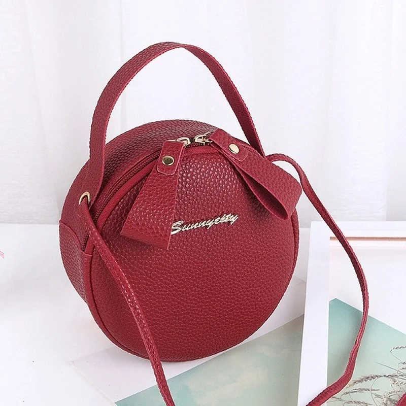 2019 New Fashion Women Bag Simple Circular Messenger Bag Female Mini Round Handbag PU Leather Ladies Crossbody Bag Bolsas