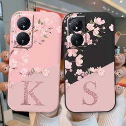 Letter Flower Phone Case For Honor X7b 4G 5G Shockproof TPU Bumper Soft Silicone Cover For HonorX7B Shell HonorX7 B X 7B Fundas