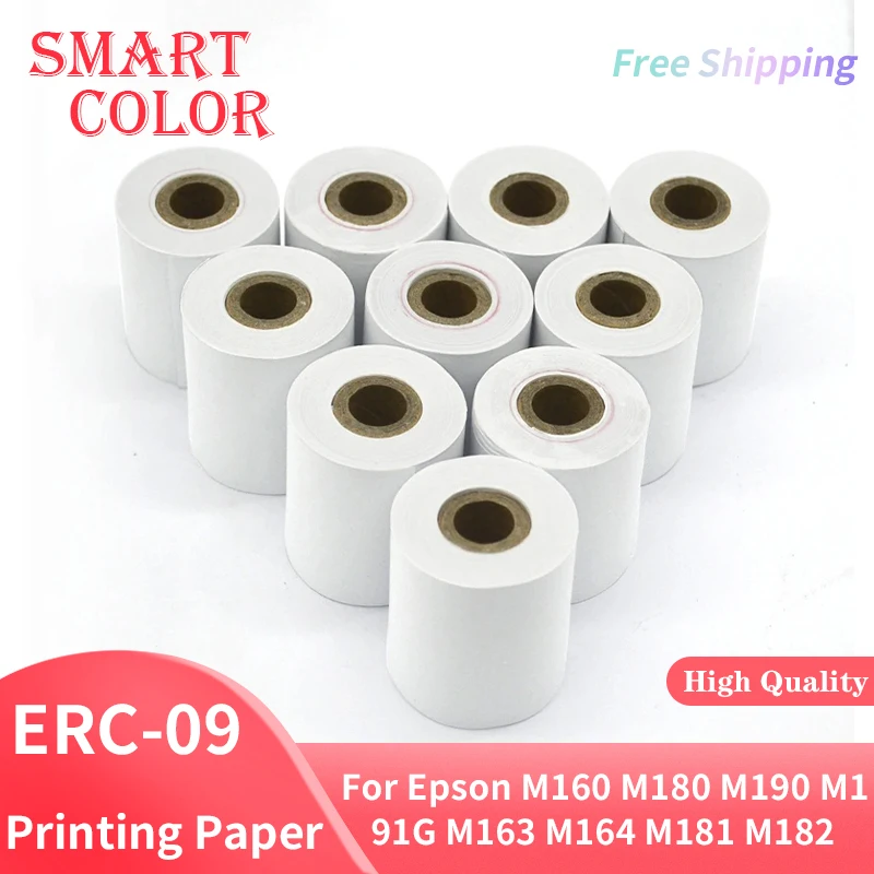 1Roll ERC-09 ERC09 White Blank Regular Printer Paper Roll for use in Fit For Epson M160 M180 M190 M191G M163 M164 M181 M182