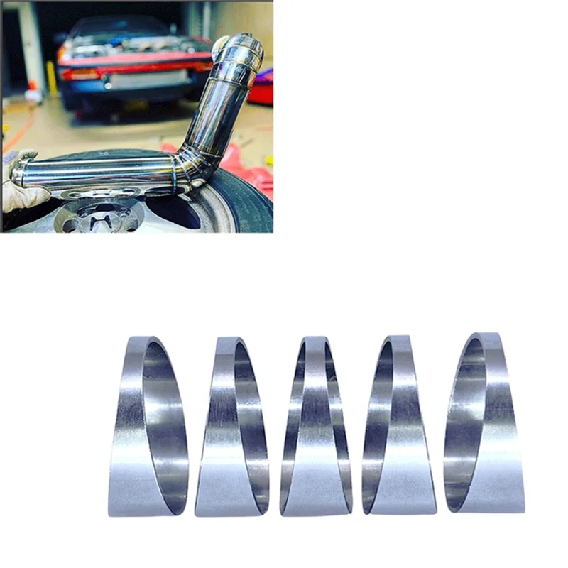 Corte de pastel de radio apretado de acero inoxidable de 90 grados (no soldado) - Corte láser y desbarbado para escape personalizado (5 piezas) -AS97