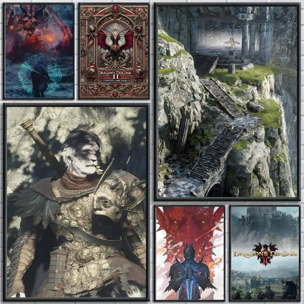 Video Game D-Dragon Dogma 2 Poster Painting Prints Wall Art Picture Film Room Home Bar Cafe Decor Home  Mural
