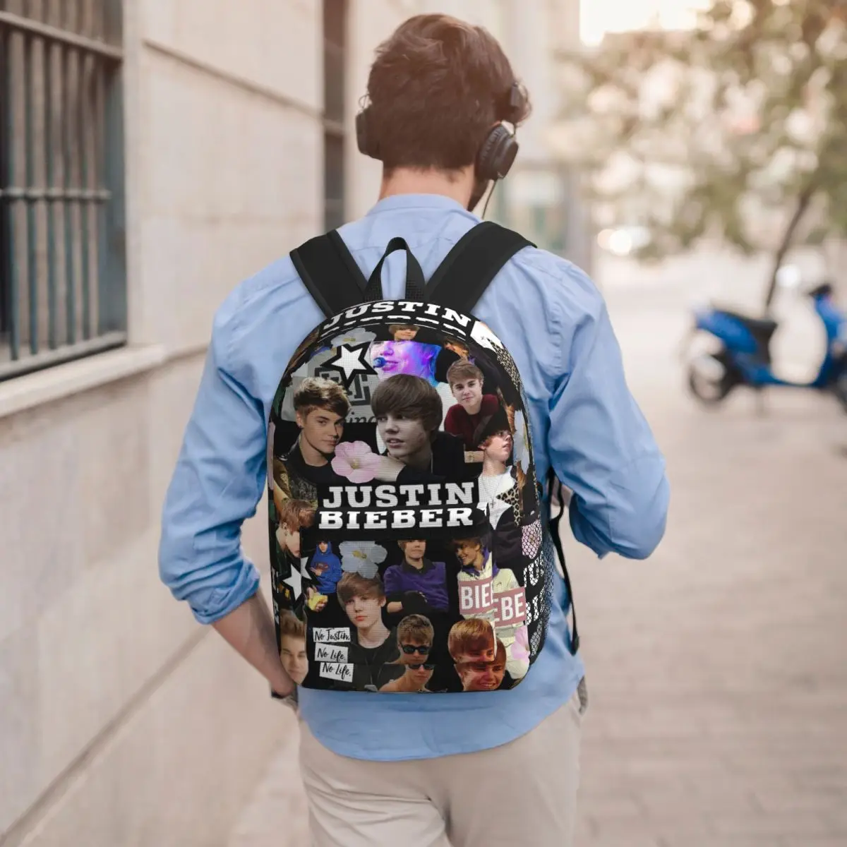

Justin Bieber Backpack Student BookBag Children School Bag Computer Shoulder Bags for Men Women