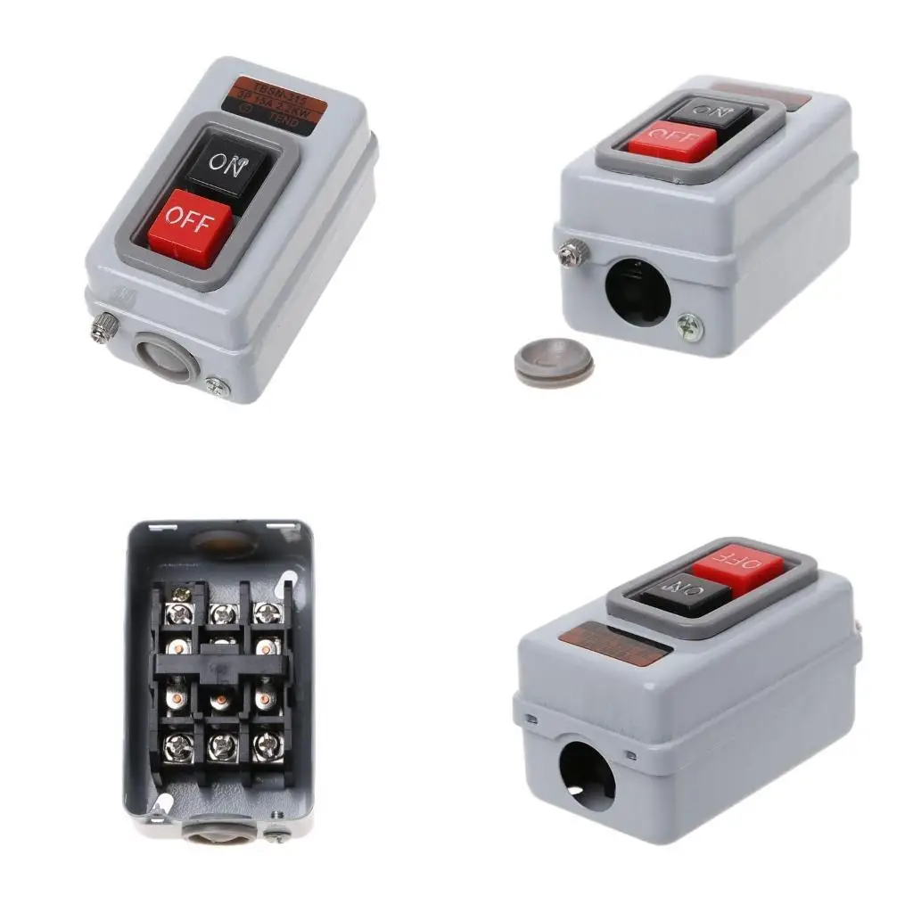 

652F TBSN-315 AC 380V 15A 2.2KW ON/OFF 3 Phase Self-Locking Power Push Button Switch