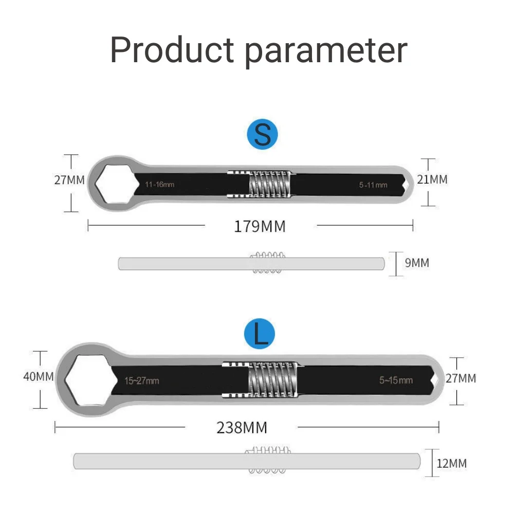 Multi Function Adjustable Spanner Adjustable Double Head Spanner Universal Repair Hand Tools Hardware Tool Drop shipping