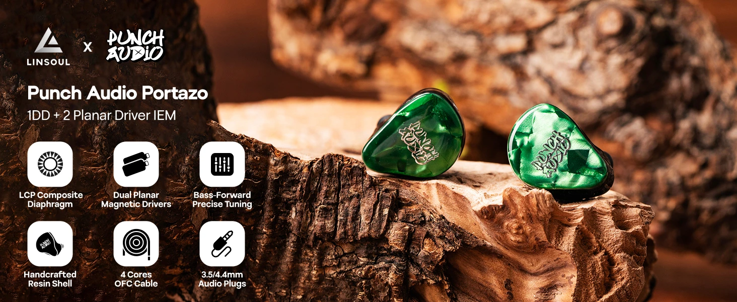 Vorbestellung: Linsoul Punch Audio Portazo 1DD + 2 Planar-Treiber IEM-Kopfhörer mit kraftvollem Bass und ultra-klaren Höhen – Detail 1