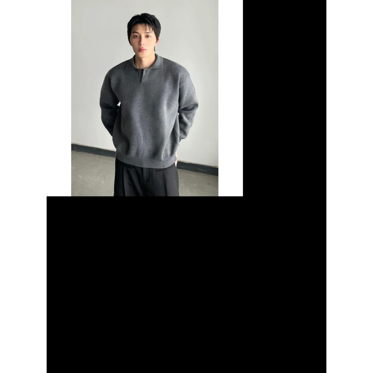 

Универсальный классический вязаный свитер с воротником, длинный цвет све, мужской повседневный топ из полиэфирного волокна, зимний удобный трикотаж