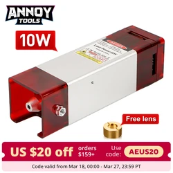 10W Laser Module with Air Assist Laser Head 445nm TTL PWM Engraving Metal Cutting Wood Machine Tool Compressed Spot Technology