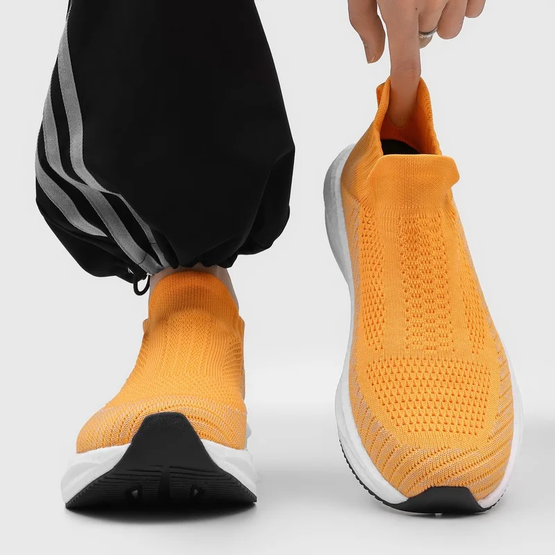 

Sock Mouth Low Cut Men Slip On Walking Sneakers Thick EVA Sole Breathable Comfort Light All Season Daily Casual Sports Shoes