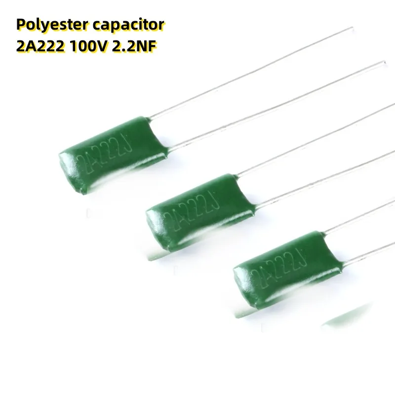 100PCS Polyester capacitor 2A222 100V 2.2NF