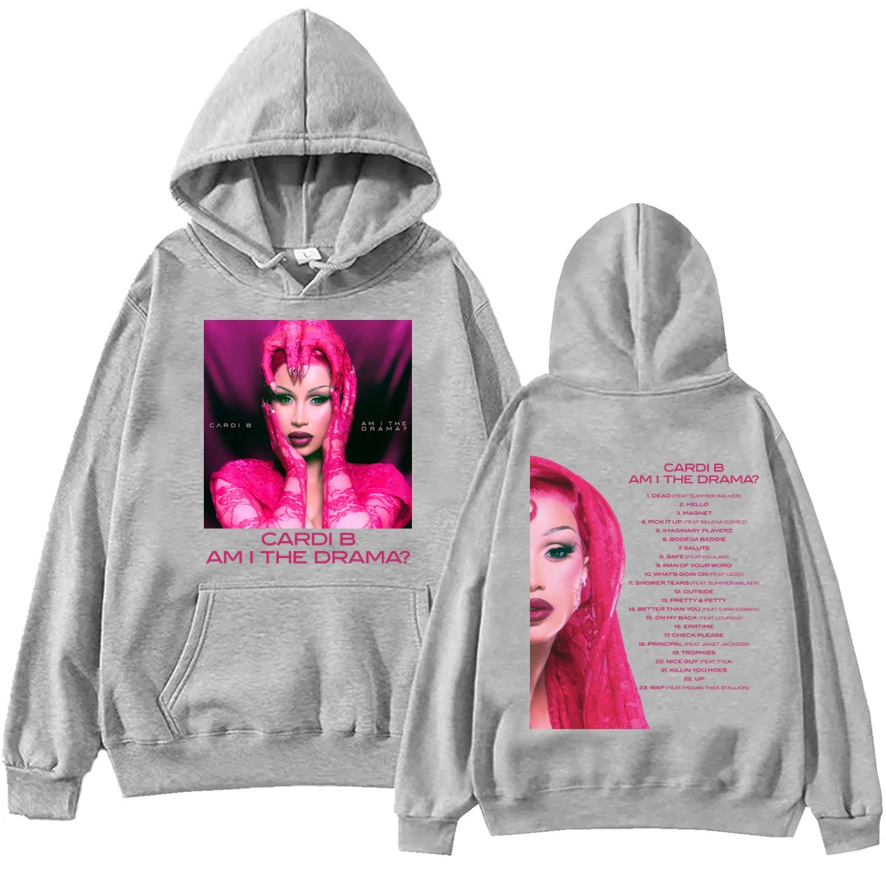 ألبوم Cardi B Am I the Drama هوديي رجل امرأة Harajuku الهيب هوب البلوز القمم البلوز هدية
