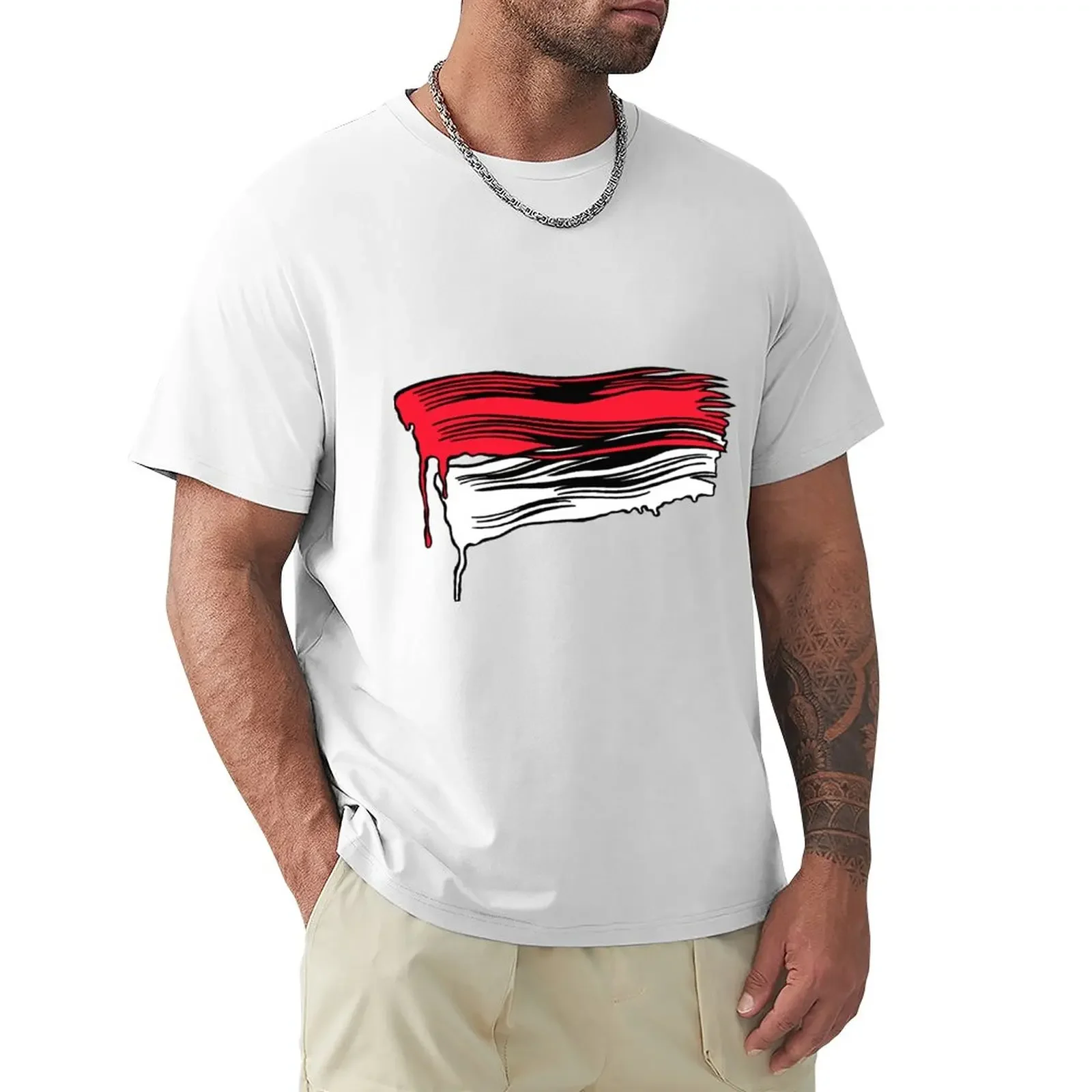 Lichtenstein Brush Strokes: Red T-Shirt vintage clothes cute tops sublime funny t shirts for men