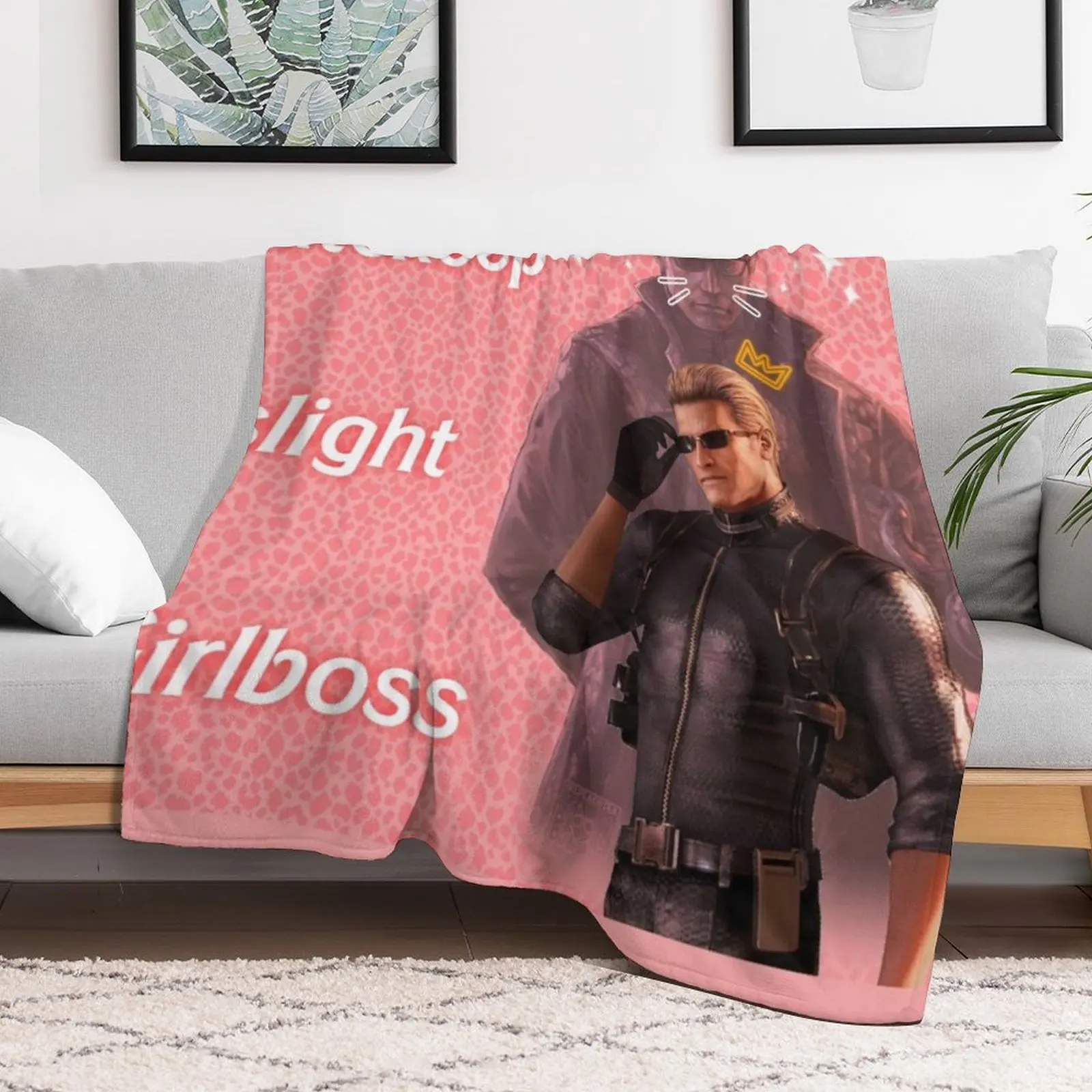 Wesker : Gaslight Gatekeep Girlboss Throw Blanket Stylish Decor Blanket Gift for Friends Roommate