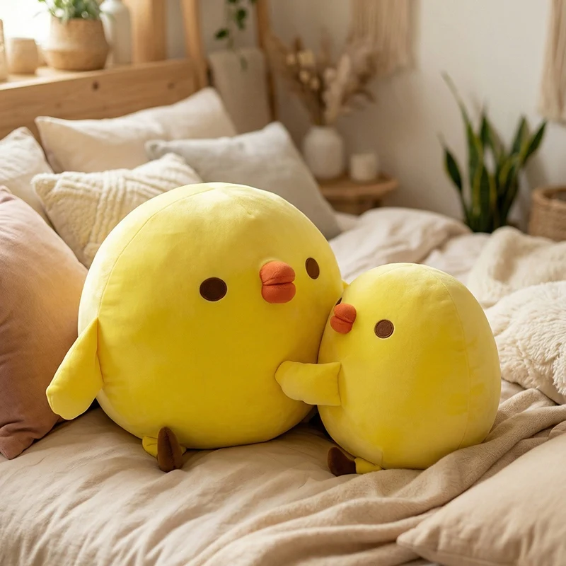 20-50cm Fat Soft Chick Plush Toys Stuffed Chubby Cartoon Chick Doll Soft Cozy Livingroom Bedroom Throw Pillow Lovely Gift