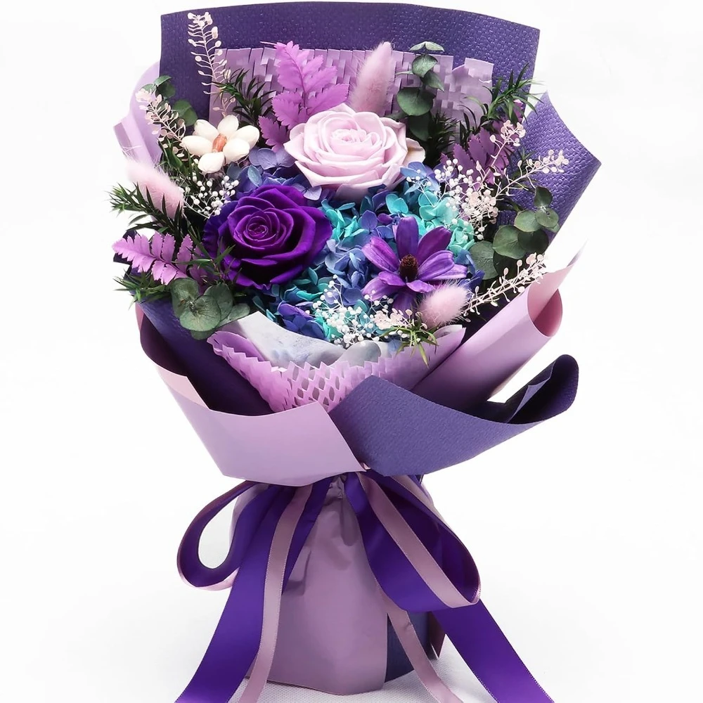 Preserved flower bouquet, lasting flower arrangement gift bouquet holiday gift, Valentine's Day, Halloween, Christmas