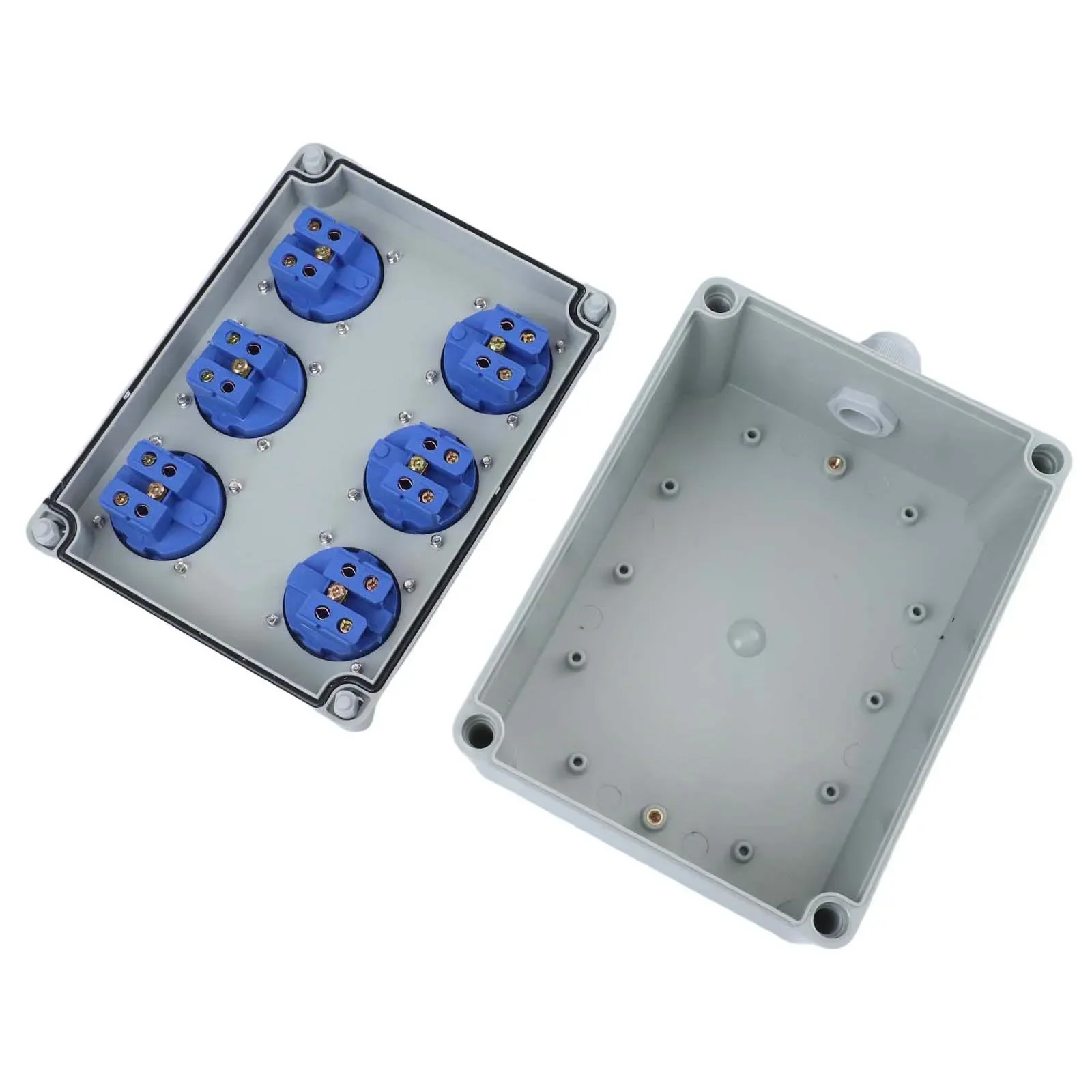

Heavy Duty Wall Mounted Power Distributor with 6 Outlets for Workshops Gardens and Construction Areas IP44 Waterproof