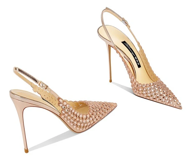 

Champagne heeled Sandals Women's Pointed Thin Heels 2025 New Models