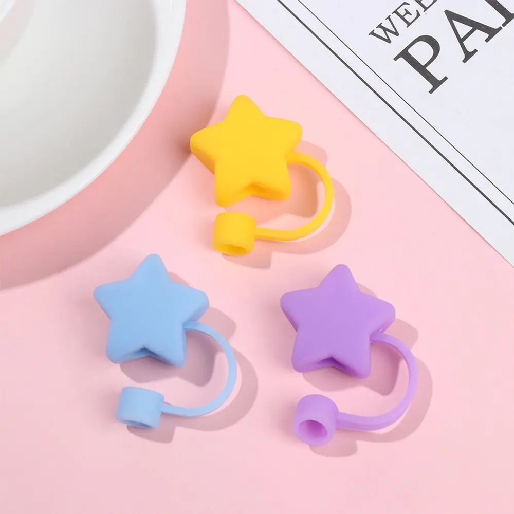 1PC Creative Reusable Silicone Straw Plug Splash Proof Drinking Dust Cap Dust-proof Straw Tips Cover Cup Accessory Kitchen Tool