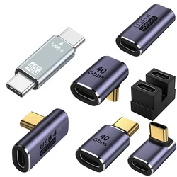 40gbps pd 100w usb c angle 90 degree adapter thunderbolt 3 4 usb4 type c male/female to socket converter 8k to 60hz