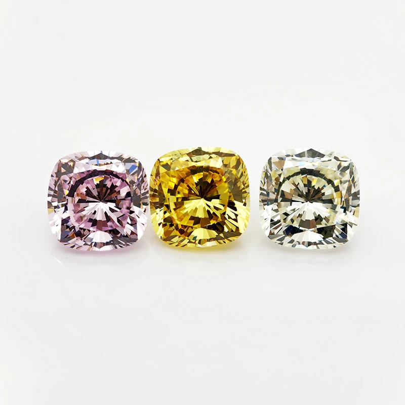 

New Colors 14x14mm Cushion Rounded culet Cut Cubic Zirconia 14x14mm Lab Zircon CZ 4K Cutting 5A+ Quality for Jewelry Making