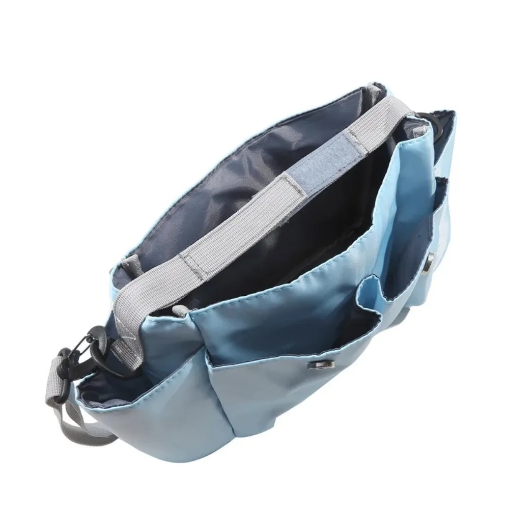 Bolsa colgante para cochecito de gran capacidad con correas para los hombros, organizador multifuncional para cochecito, portabotellas