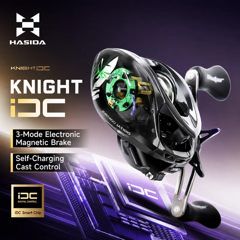 Hasida Knight DC Baitcasting Reel Smart Digital Control 3 Mode Magnetic Brake Long Cast Fishing Reel For Freshwater Saltwater