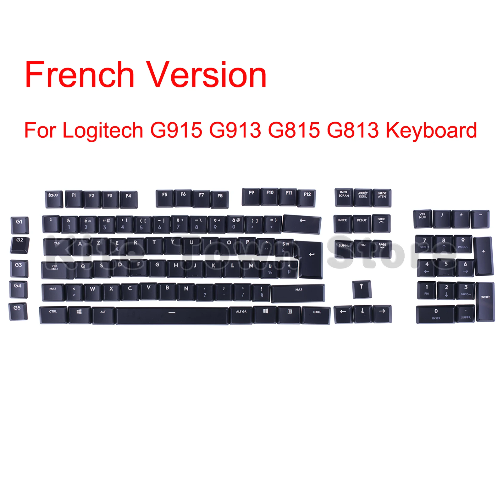 

A full set French Version G915 88pcs Key Caps for Logitech G813 G913 G815 G915 RGB TKL Wireless Keyboard Black / White