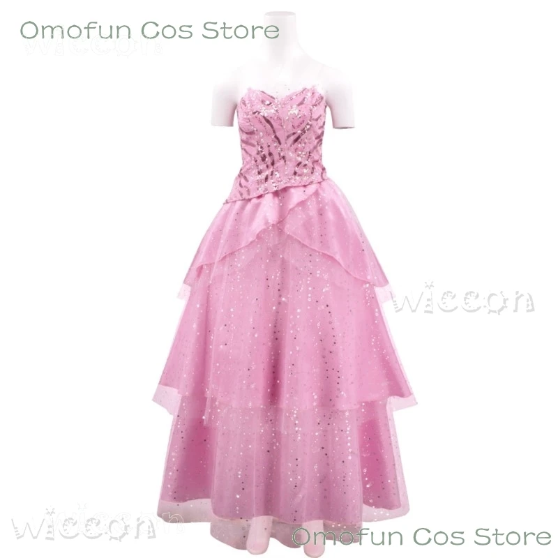 Wicked Glinda Cosplay Witches Costumes Clothes 2024 Movie Party Role-playing Princesses Pink Suit Dress Ball Gown Robe Hat