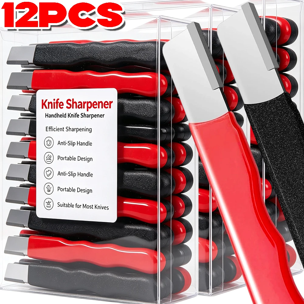 Aiguiseur de couteaux de jardin 1-12 pièces, pierre à aiguiser manuelle portable en acier allié rapide pour haches, ciseaux et outils de cuisine