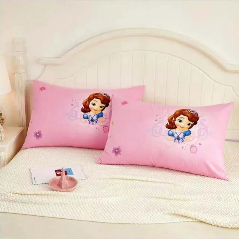 Funda de almohada de algodón de Disney para niña, funda de almohada decorativa de princesa Sofía de dibujos animados de sirena blanca, 48x74cm, 2 uds.