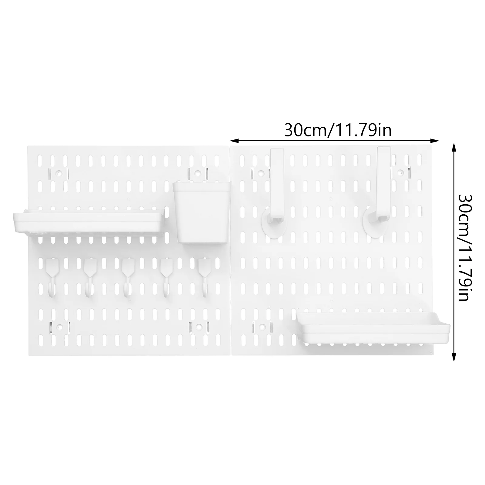 1 세트 벽걸이형 페그보드 헤비 듀티 페그보드 디스플레이 페그보드(욕실 벽 정리함용 후크 포함)