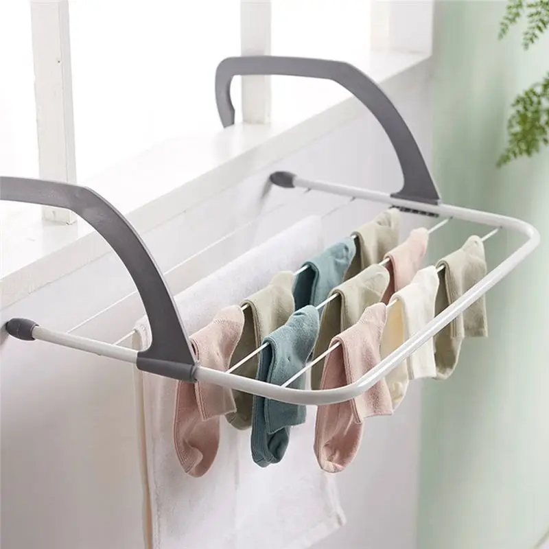 AT63-Radiator Towel Rail Hanger Clothes Washing Drying Indoor Rack Rail Dryer, 1PCS PP