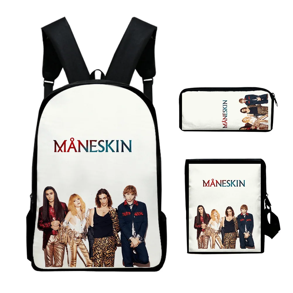 Maneskin Backpack 3pcs/set Children Boys Girls Schoolbag Teens Women Men Students School Bag Casual Travel Bag