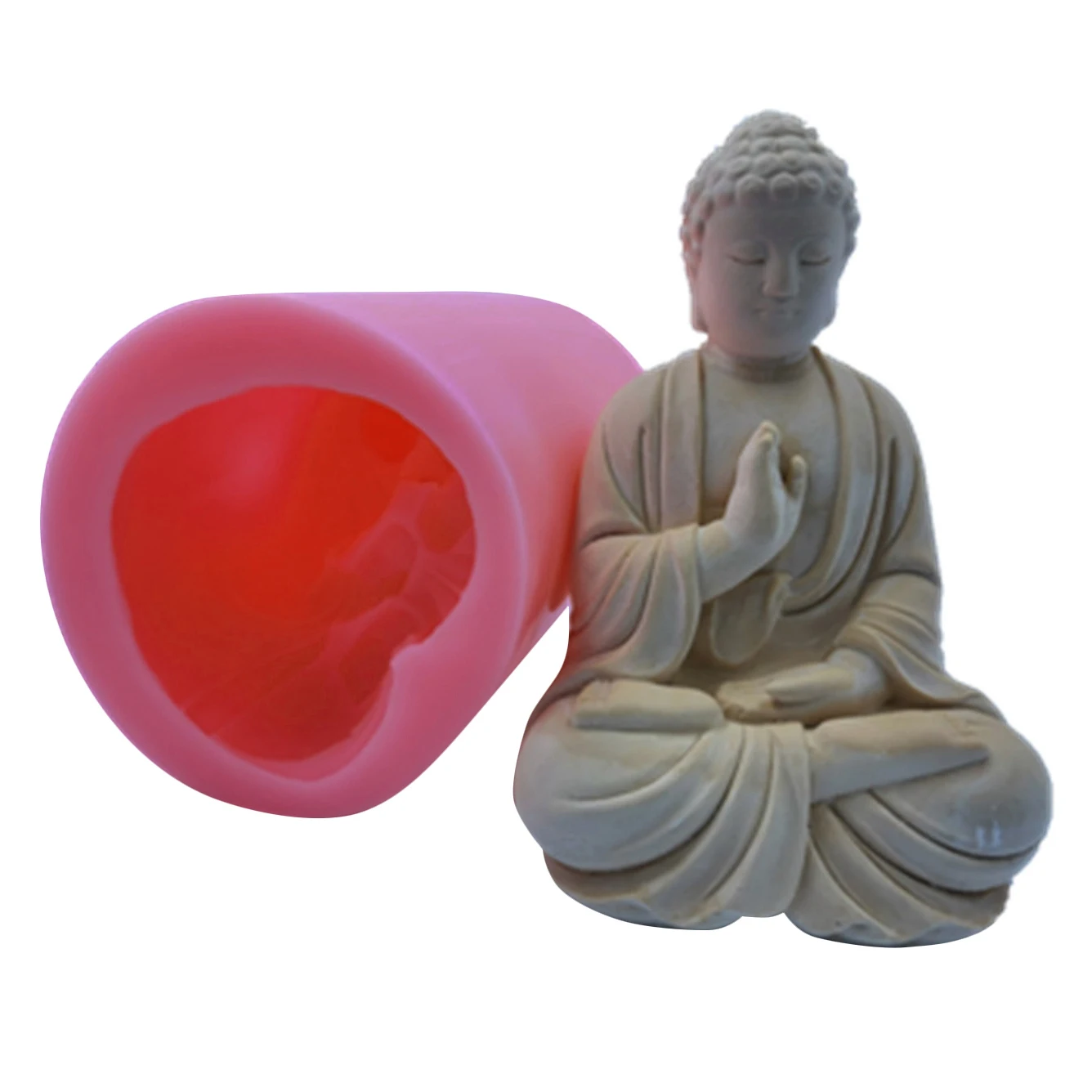 

ABHI-Buddha Design 3D Silicone Candle Mold Cast Mould Large Size Buddha Silicone Mold Resin Gypsum Crafts Making
