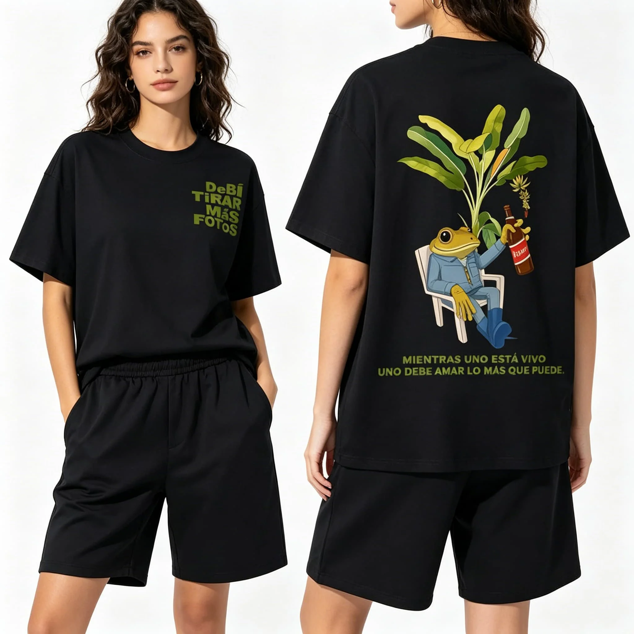 Herren-T-Shirt, Damen-T-Shirt, Jungen- und Mädchen-Oberteil, Erwachsene, Kinder, Eltern-Kind-T-Shirt aus Baumwolle, Kinder-T-Shirts, Rapper Bad Bunny Debi Tirar Mas Foto Loose