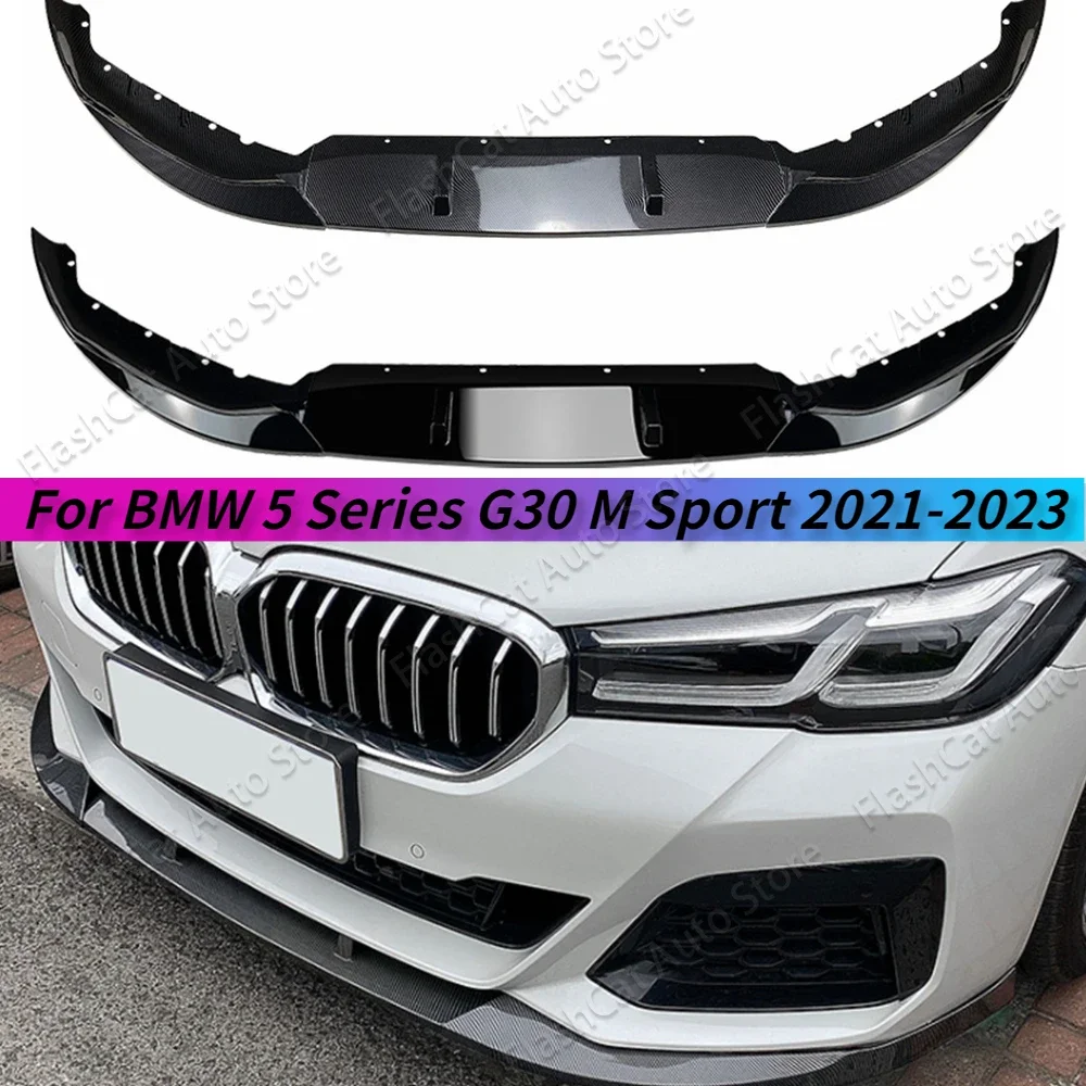 Front Bumper Lip G30 M Sport Chin Guard Diffuser Body Kits Trim Spoiler Diffuser For BMW 5 Series 525i 530i 540i 2020-2022 Black