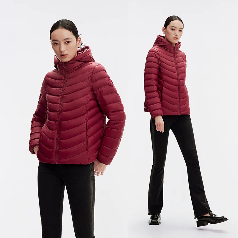 Chericom jaqueta curta feminina premium para baixo 2025 novo curto com capuz pato para baixo commuter zíper casacos pesados y289003y