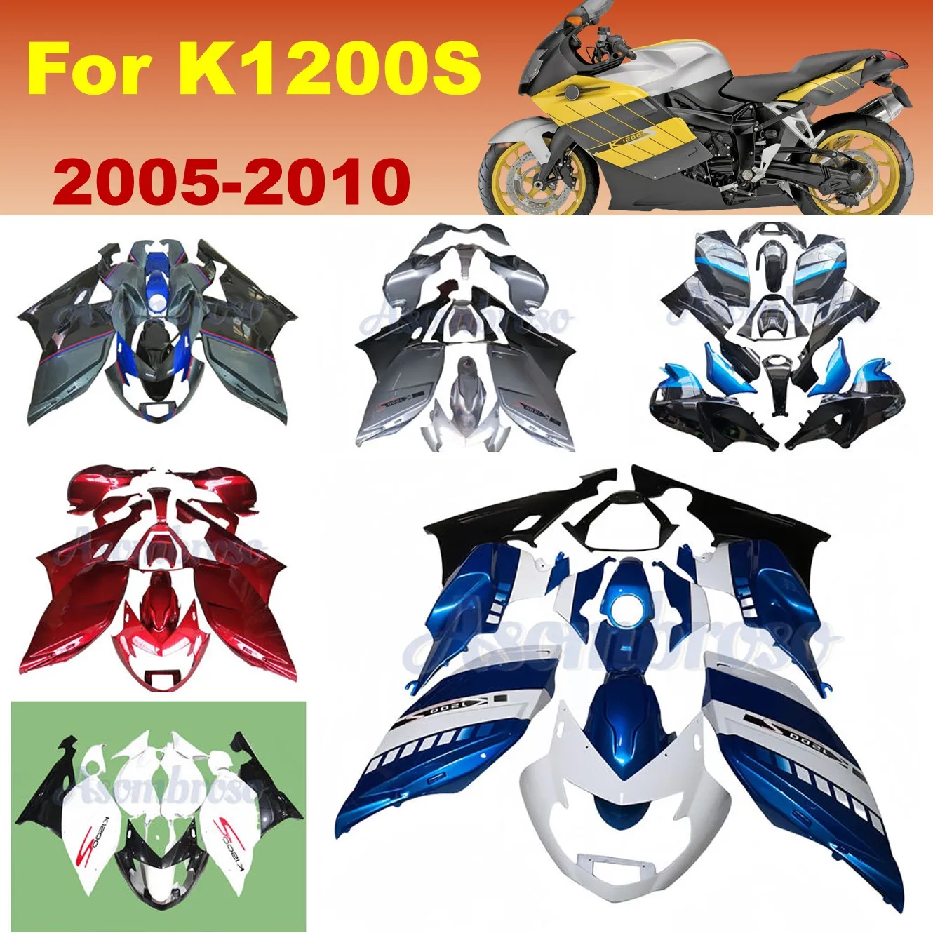 Motocycle fairing kit for K1200S 2005 2006 2007 2008 2009 2010 K1200 Brand Bodywork Full Fairings set