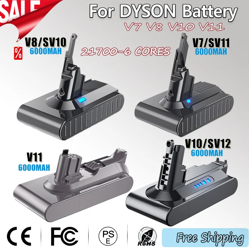 21,6 V 25,2 V para Dyson batería V6 V7 V8 V10 V11 SV09 SV11 SV10 SV12 SV15 aspiradora absoluta baterías de celdas recargables