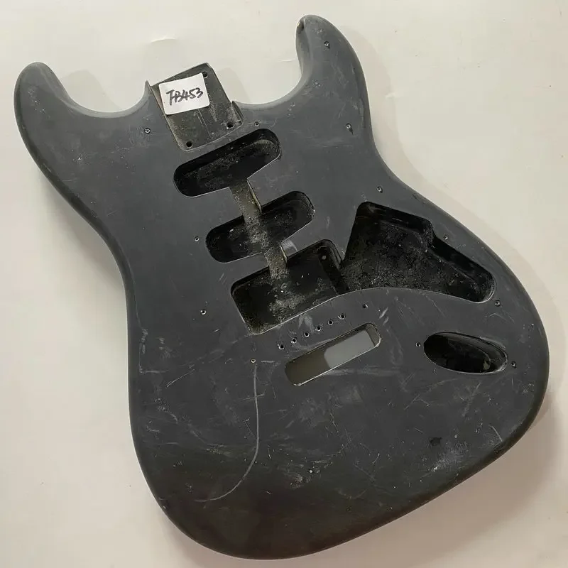 FB453  Black Color Surface Paints and Wood Damaged Electric Guitar Body Custom Order for ST Guitar DIY Strato Electric Guitar