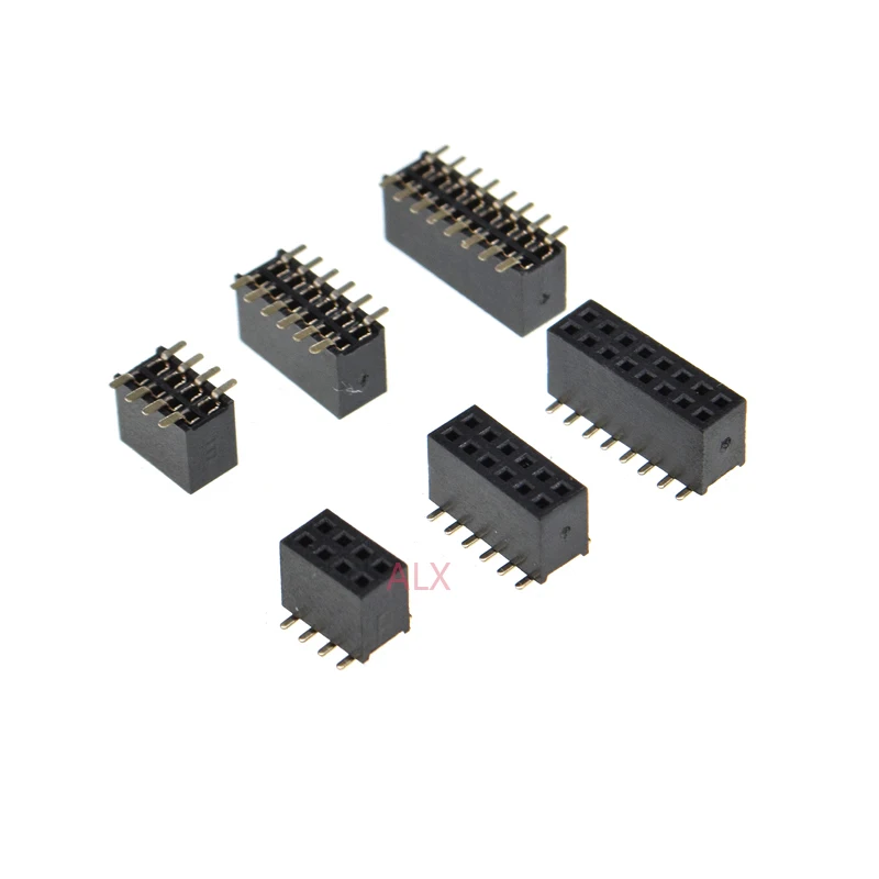 10PCS SMD SMT 2*2/3/4/5/6/7/8/9/10/12/16/20/40/ PIN Double Row Pin Female Header 1.27MM Pitch Connector Socket 2X/6/8/10/20