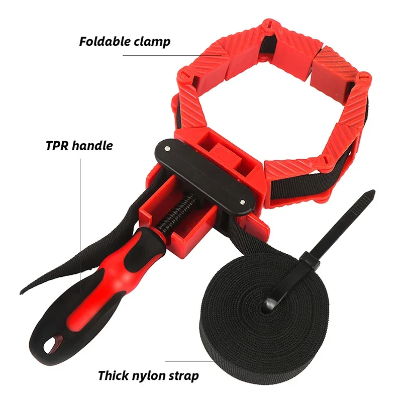 Pure Nylon Band Clamp Multifunctional Tool With Adjustable Band Clamp Polygonal Angle Clamp Woodworking Tool