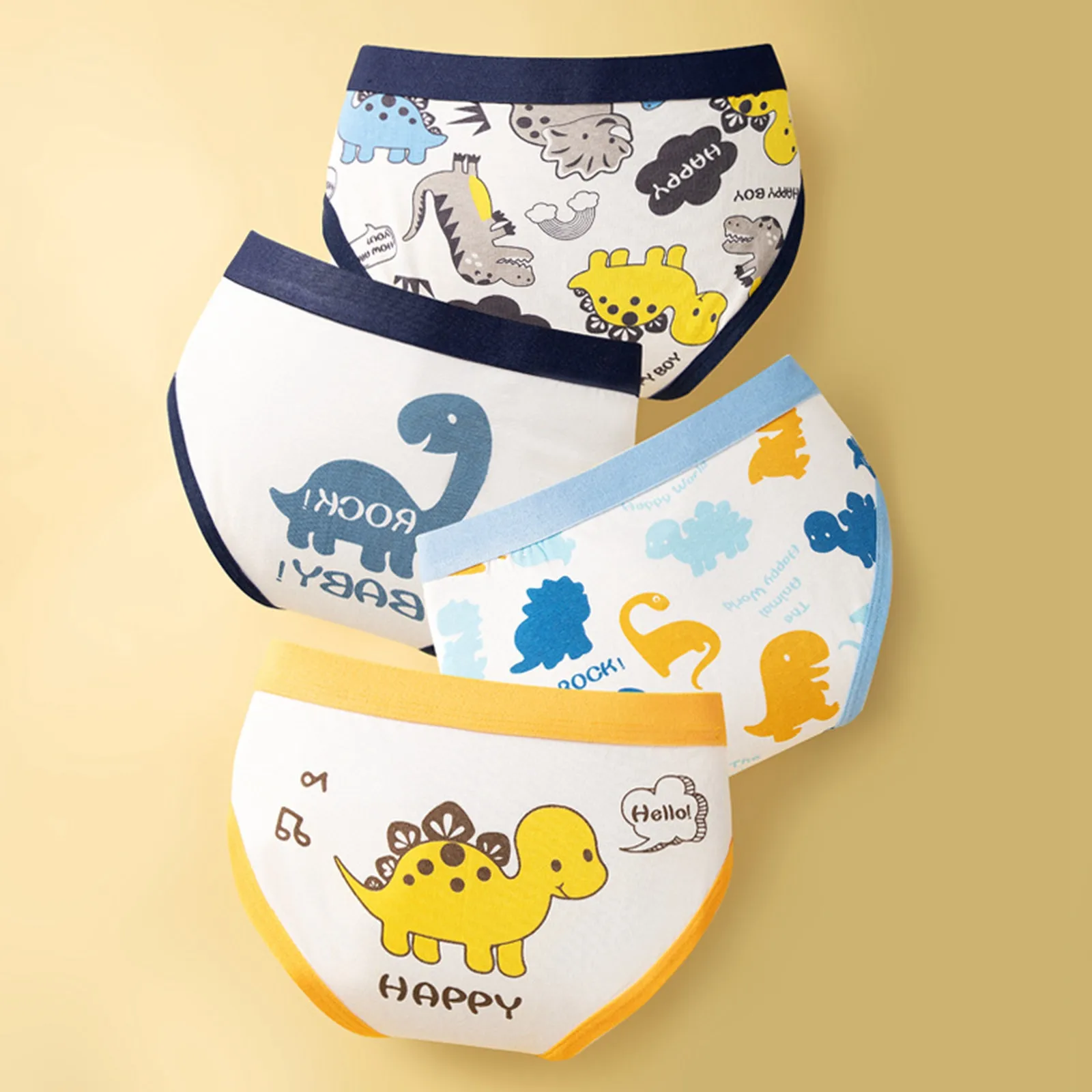 Boys Cotton Underwear Fashion Panties Cute Cartoon Racing Print Kids Underpants Breathable Antibacterial Briefs for Boys 4pcs