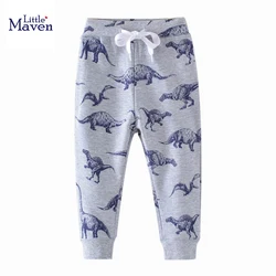 Little maven Kids Autumn Clothes 2023 Boys Spring Children Full Length Pants Cotton Cartoon Dinosaurs Trouser Baby Boys Clothes