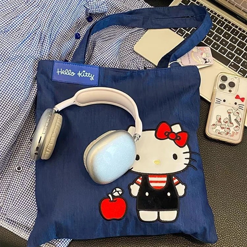 Sanrio Hello Kitty Borsa in tela Modello Accessori Borsa di stoccaggio di grande capacità Borsa a tracolla casual da donna Regali di Natale